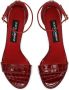 Dolce & Gabbana Baroque DG-heel leather sandals Red - Thumbnail 4