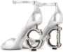 Dolce & Gabbana baroque logo-heeled sandals Silver - Thumbnail 3