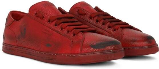 Dolce & Gabbana Bassa leather sneakers Red
