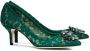 Dolce & Gabbana Rainbow Lace 60mm brooch-detail pumps Green - Thumbnail 3