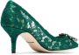 Dolce & Gabbana Rainbow Lace 60mm brooch-detail pumps Green - Thumbnail 4