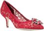 Dolce & Gabbana Rainbow Lace 60mm brooch-detail pumps Red - Thumbnail 2