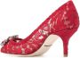 Dolce & Gabbana Rainbow Lace 60mm brooch-detail pumps Red - Thumbnail 3