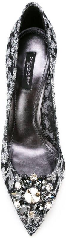 Dolce & Gabbana Rainbow Lace 90mm brooch-detail pumps Black