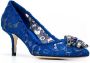 Dolce & Gabbana Bellucci Taormina lace pumps Blue - Thumbnail 2