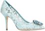 Dolce & Gabbana Taormina-lace crystal-embellished pumps Blue - Thumbnail 2