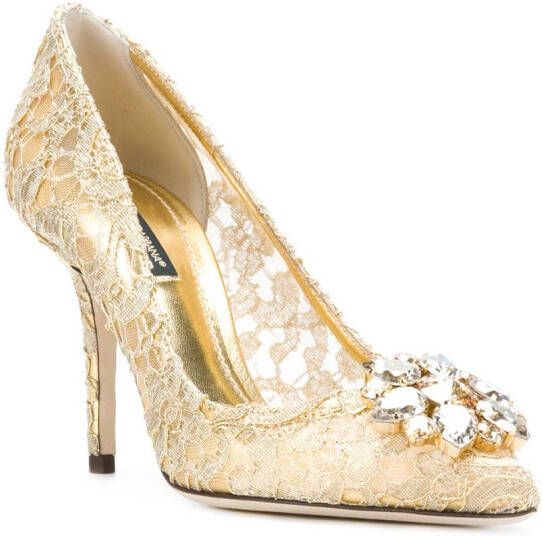 Dolce & Gabbana Bellucci Taormina lace pumps Gold