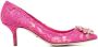 Dolce & Gabbana Taormina-lace crystal-embellished pumps Pink - Thumbnail 2