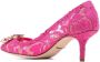 Dolce & Gabbana Taormina-lace crystal-embellished pumps Pink - Thumbnail 4