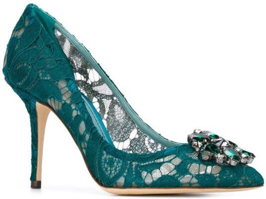 Dolce & Gabbana Belluci lace pumps Green