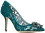 Dolce & Gabbana Belluci lace pumps Green - Thumbnail 3
