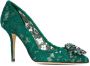 Dolce & Gabbana Rainbow Lace 90mm brooch-detail pumps Green - Thumbnail 2