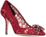 Dolce & Gabbana Rainbow Lace 90mm brooch-detail pumps Red - Thumbnail 2