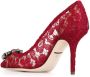 Dolce & Gabbana Rainbow Lace 90mm brooch-detail pumps Red - Thumbnail 3