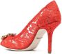 Dolce & Gabbana Taormina-lace crystal-embellished pumps Red - Thumbnail 3