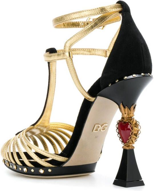 Dolce & Gabbana sculpted-heel suede sandals Black