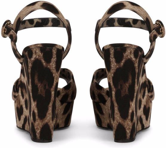 Dolce & Gabbana Bianca 90mm wedge sandals Brown