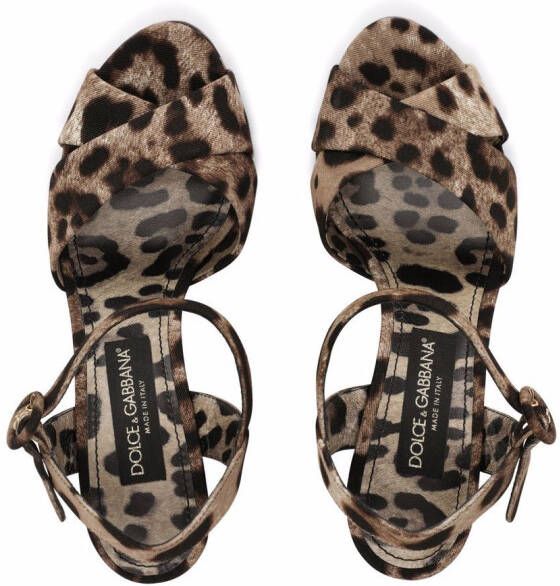 Dolce & Gabbana Bianca 90mm wedge sandals Brown