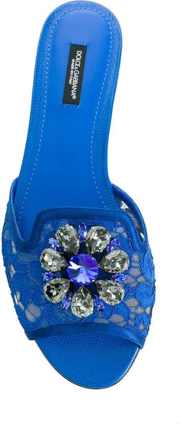 Dolce & Gabbana Rainbow Lace brooch-detail sandals Blue