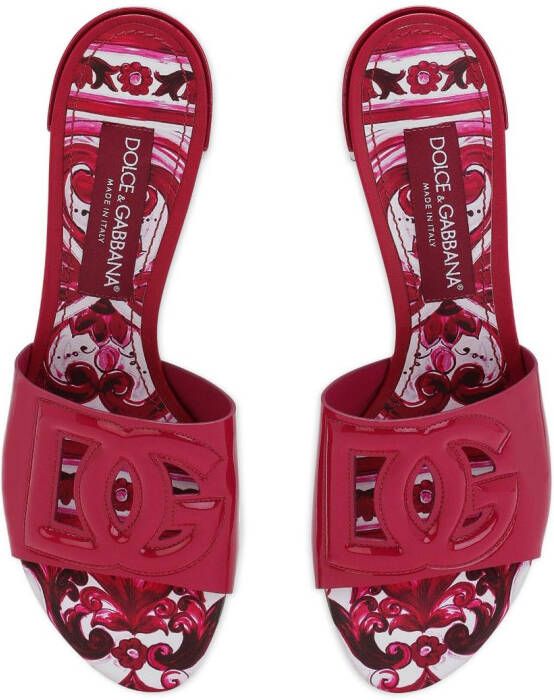 Dolce & Gabbana Bianca DG-logo mules Red