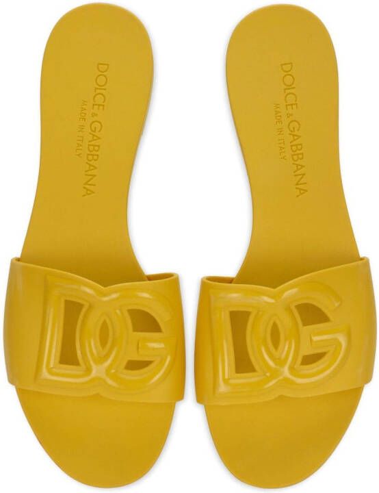 Dolce & Gabbana Bianca DG-logo slides Yellow
