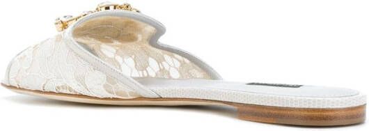 Dolce & Gabbana Rainbow Lace brooch-detail sandals Grey