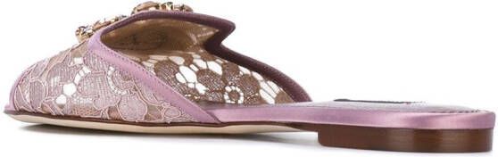 Dolce & Gabbana Rainbow Lace brooch-detail sandals Pink