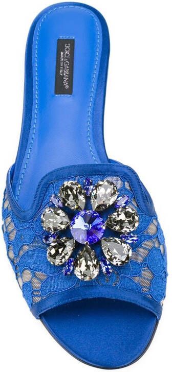 Dolce & Gabbana Rainbow Lace brooch-detail sandals Blue
