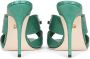 Dolce & Gabbana 105mm bow-detail leather mules Green - Thumbnail 3