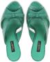 Dolce & Gabbana 105mm bow-detail leather mules Green - Thumbnail 4