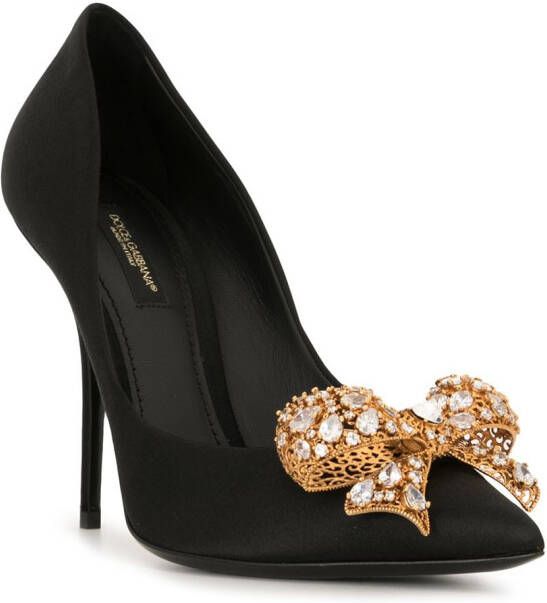 Dolce & Gabbana bow-detail satin pumps Black