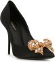 Dolce & Gabbana bow-detail satin pumps Black - Thumbnail 2