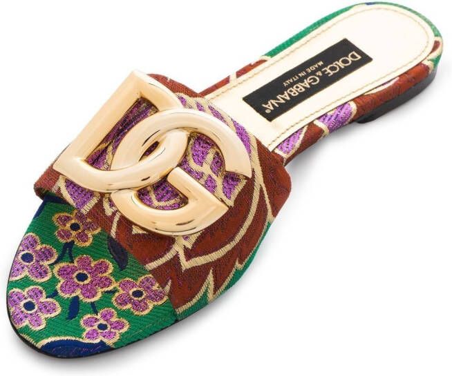 Dolce & Gabbana brocade open toe sandals Red