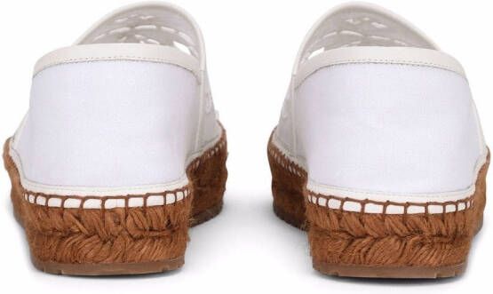 Dolce & Gabbana broderie anglaise flat espadrilles White