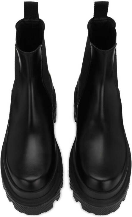 Dolce & Gabbana brushed leather Chelsea boots Black