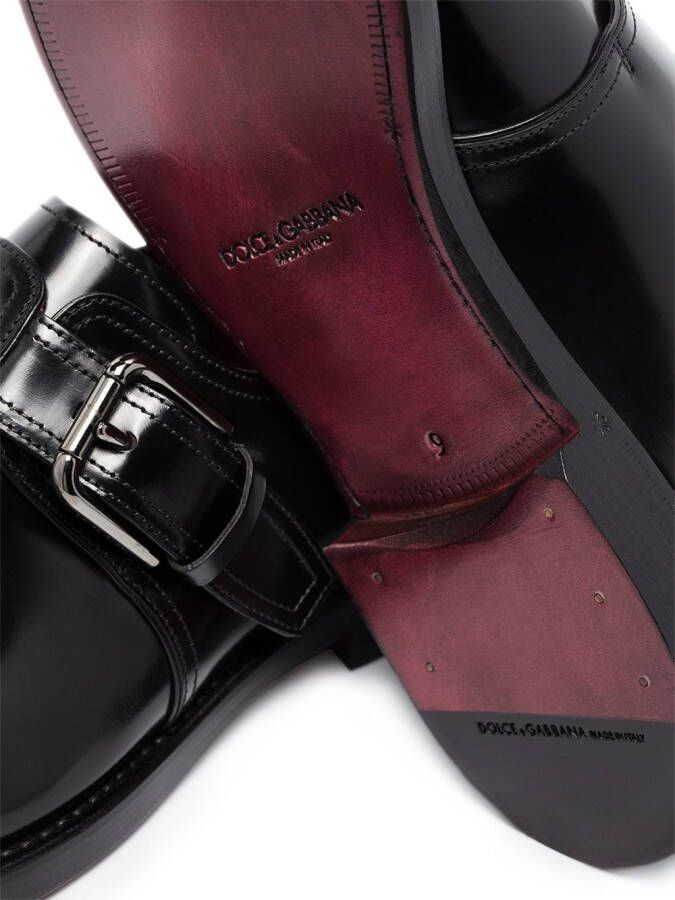 Dolce & Gabbana brushed leather monk shoes Black