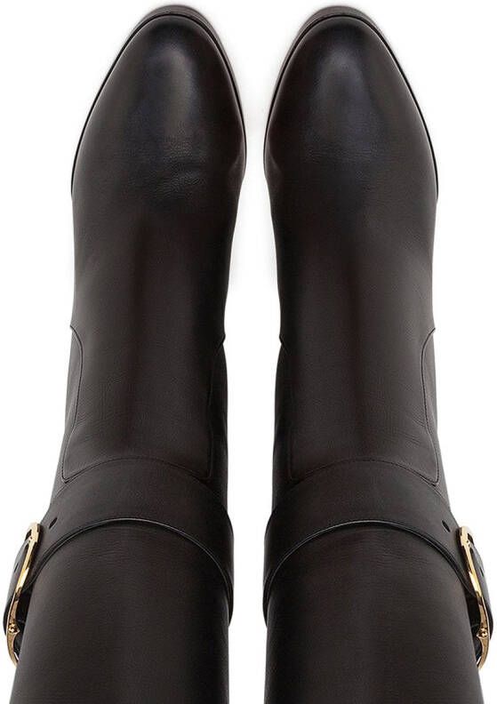 Dolce & Gabbana buckled block-heel knee boots Black