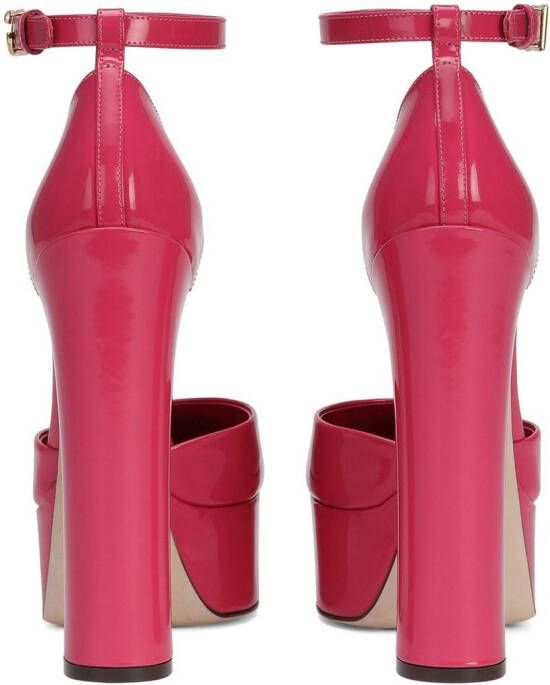 Dolce & Gabbana 145mm patent leather platform pumps Pink