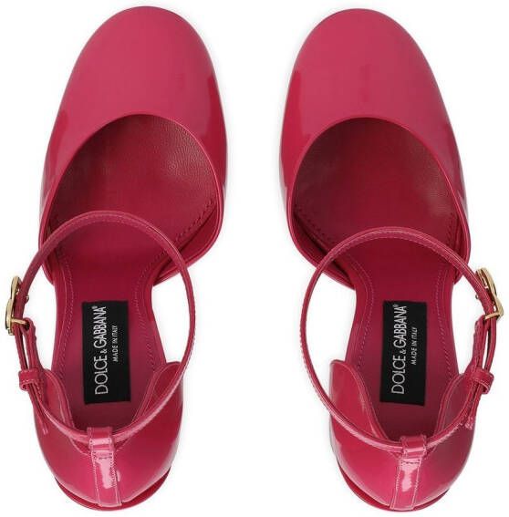Dolce & Gabbana 145mm patent leather platform pumps Pink