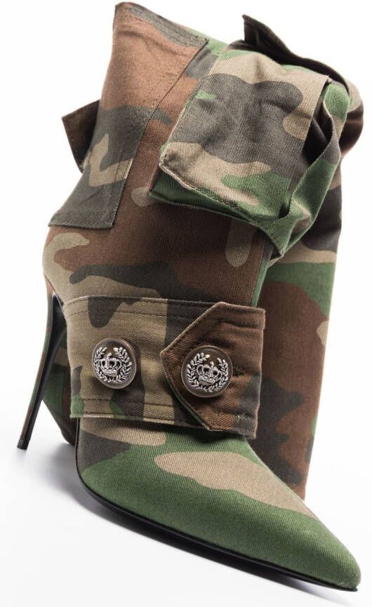 Dolce & Gabbana camouflage-pattern pointed-toe boots Green