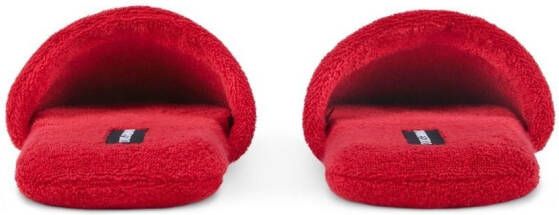 Dolce & Gabbana Carretto Siciliano-print terry slippers Red