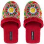 Dolce & Gabbana Carretto Siciliano-print terry slippers Red - Thumbnail 4