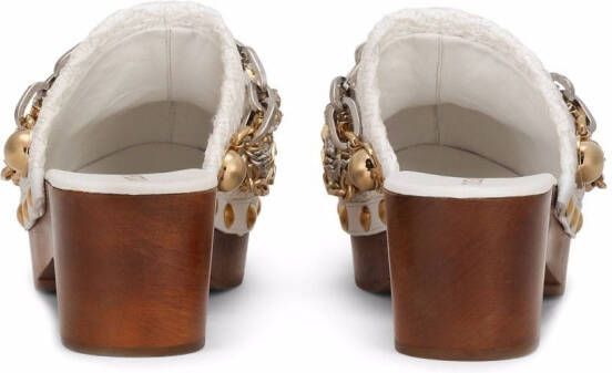 Dolce & Gabbana chain-embellished clog mules White