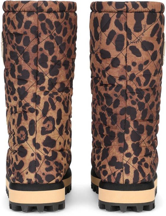Dolce & Gabbana City leopard-print boots Brown