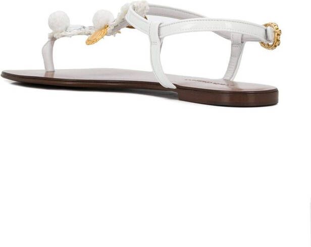 Dolce & Gabbana coin embellished sandals White