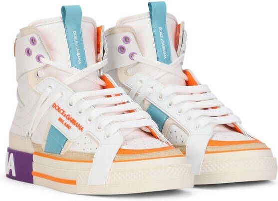 Dolce & Gabbana colour-block panelled high-top sneakers White