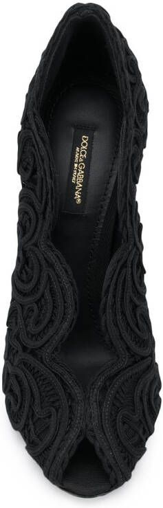 Dolce & Gabbana Cordonetto lace peep-toe pumps Black