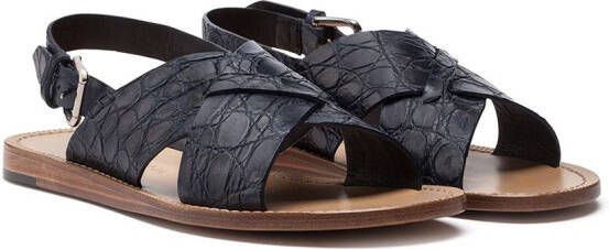 Dolce & Gabbana crossover-strap leather sandals Blue
