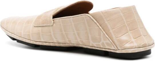 Dolce & Gabbana crocodile-effect leather loafers Neutrals
