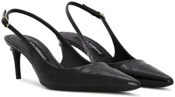 Dolce & Gabbana crocodile-embossed 60mm slingback pumps Black